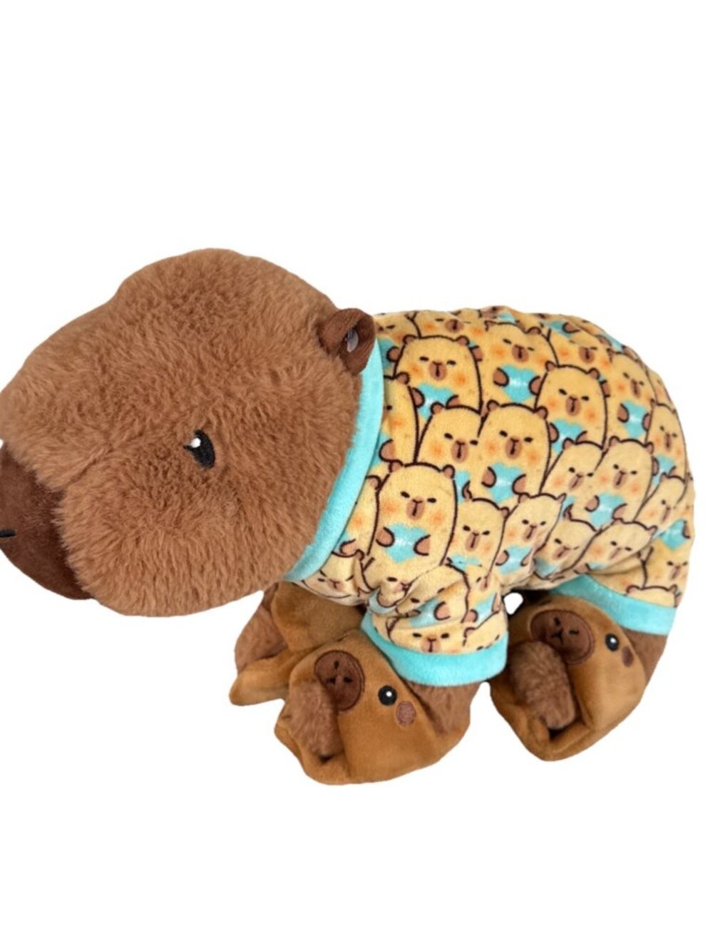 Walmart Brown Capybara 15" Plush Pajamas Slippers PJs Stuffed Animal